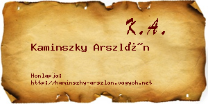 Kaminszky Arszlán névjegykártya